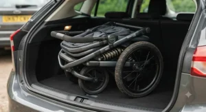A compact folding mechanism of the best running buggy, making it easy to store in a UK car boot.
