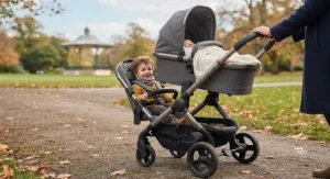 The best tandem pushchair configured with a newborn carrycot and a toddler seat for growing families